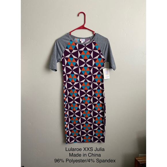 Lularoe XXS Geometric Julia Raglan Dress - Picture 1 of 3